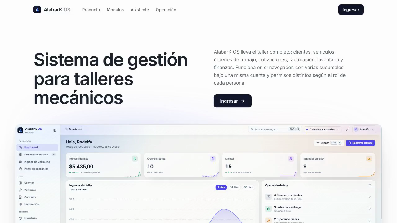 Landing page de AlabarK OS